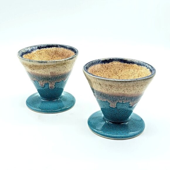 Pastel Glazed Ceramic Coffee Pour Over Cones (2) - Picture 1 of 4